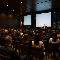 Seminar with speaker on stage